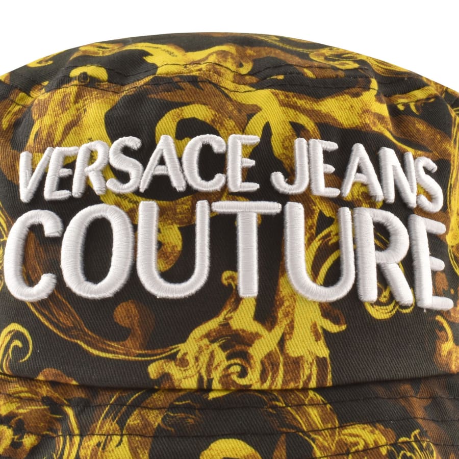 商品画像：Versace Jeans Couture Black & Yellow Printed Chain Bucket 4